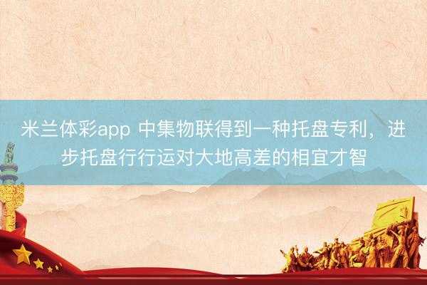 米兰体彩app 中集物联得到一种托盘专利，进步托盘行行运对大地高差的相宜才智